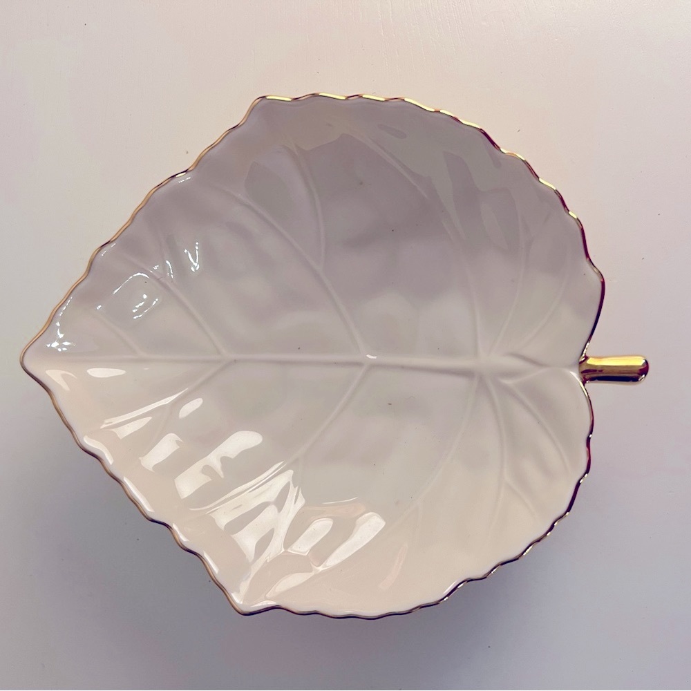 LENOX AUTUMN LEAF vintage serving bowl candy nut dish gold trim